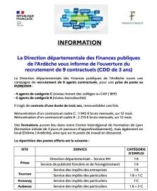 DDFIP Ardèche - recrutement contractuels