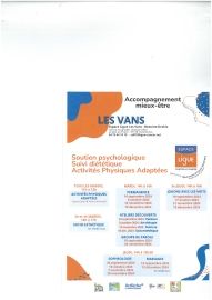 Programme de soutien et de soins offerts par la Ligue contre le cancer des Vans-Beaume Drobie pour le dernier trimestre 2024