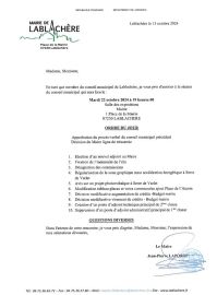 Ordre du jour du prochain conseil municipal